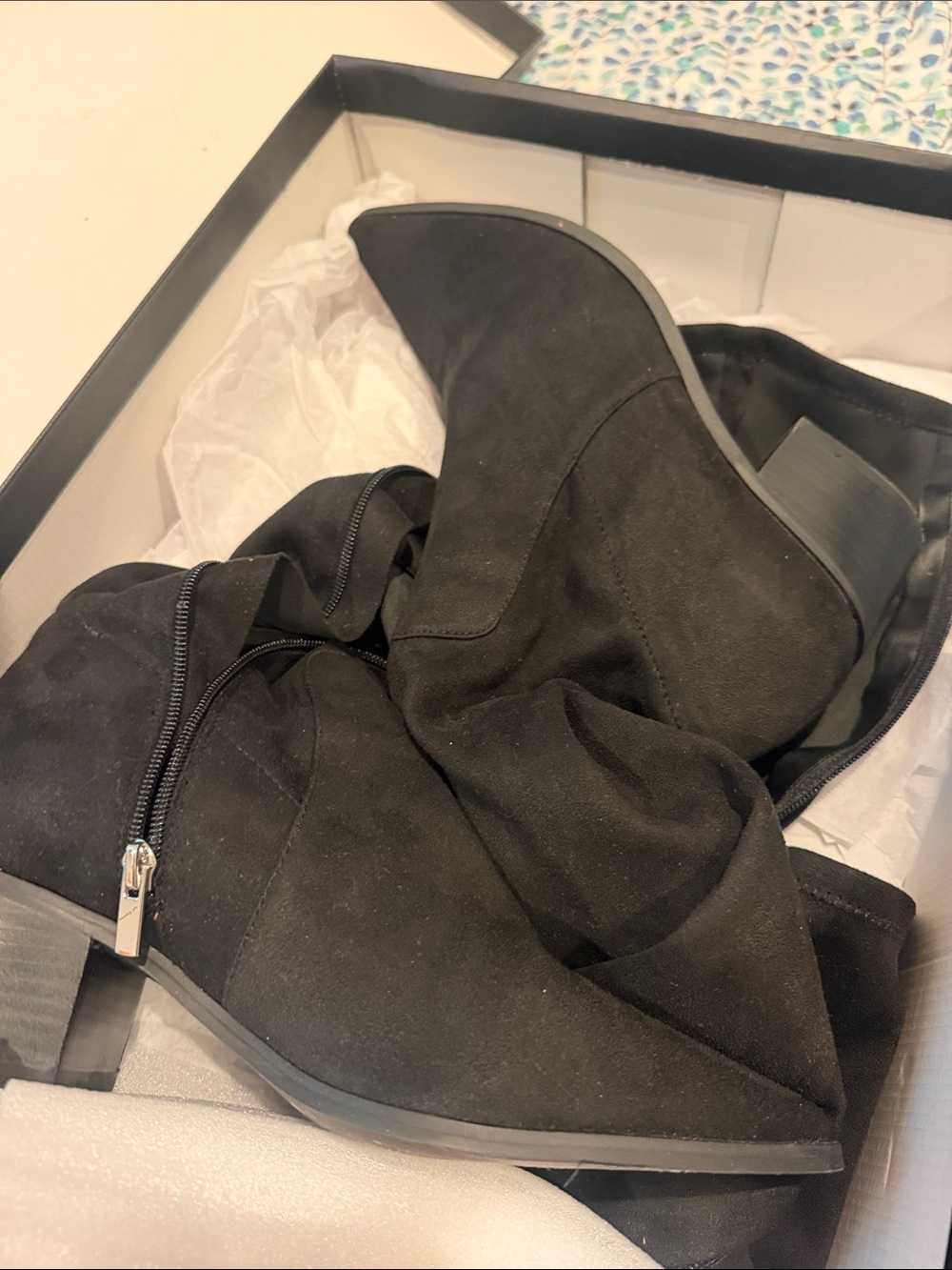 Eloquii Black knee length Pointed Toe Boots